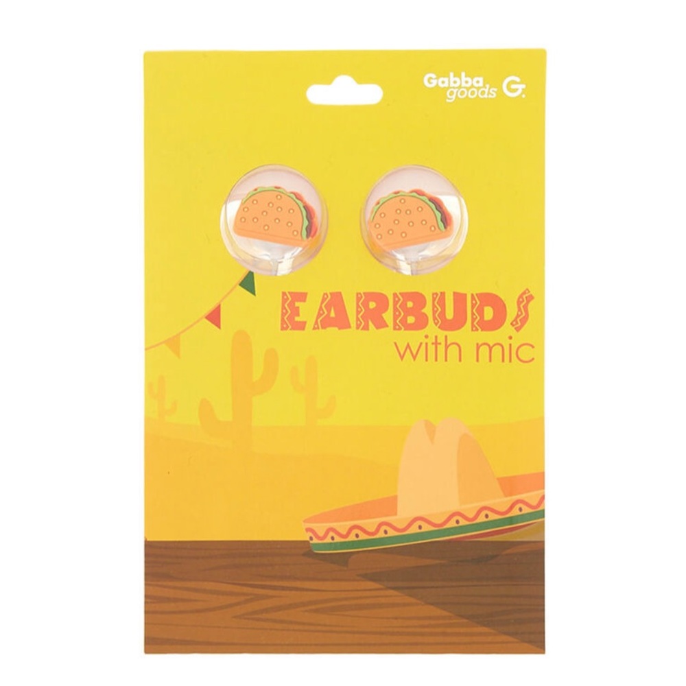 GABBA GOODS TACO EARBUDS WITH MIC.NWT